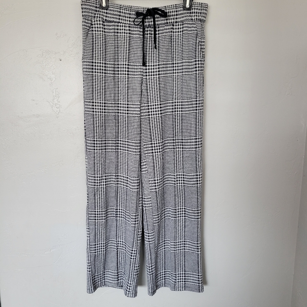 One by Chapter One NWT Womens Small Black White Houndstooth Dress Pants Wide Leg